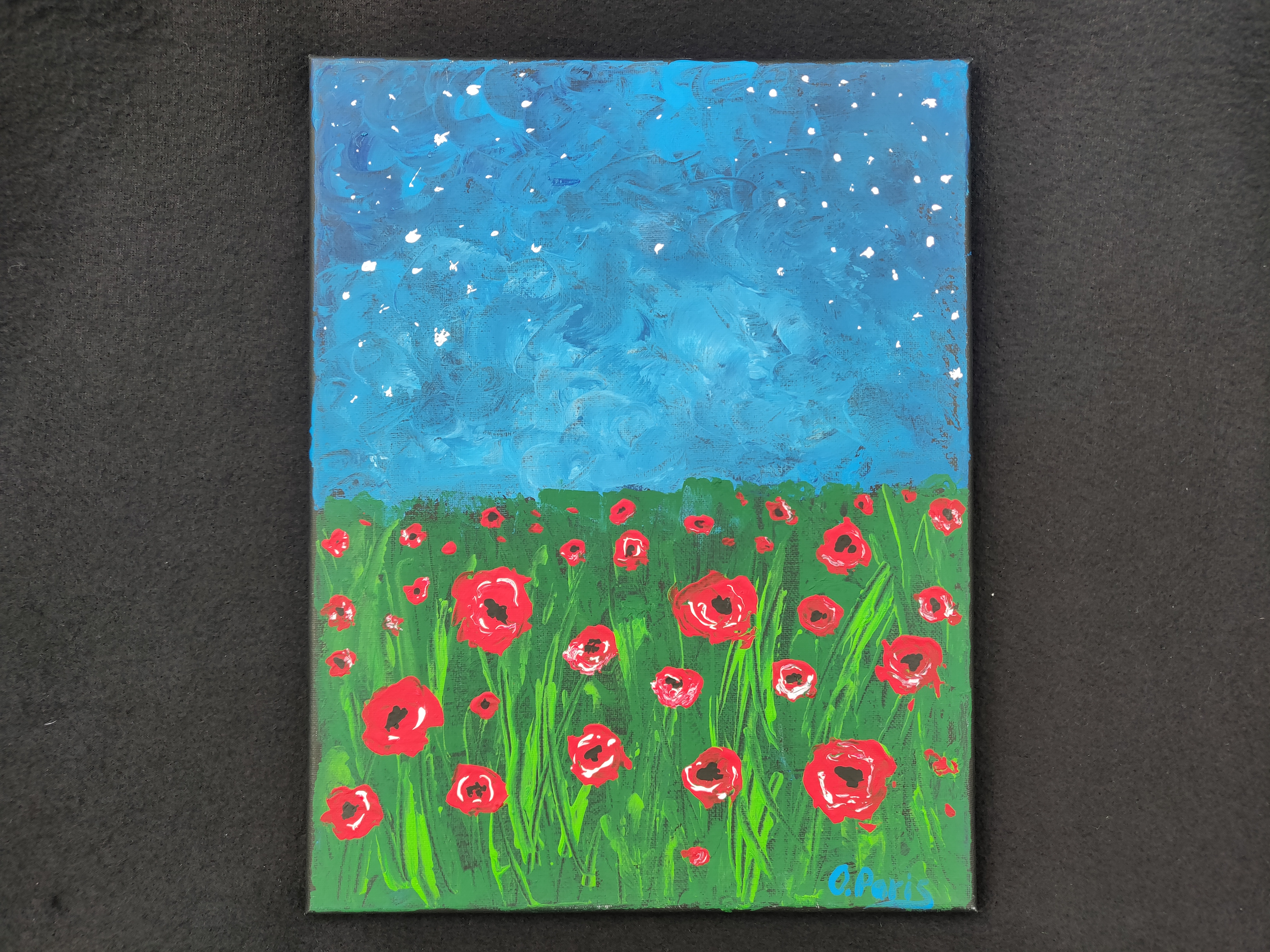 Night Poppy. Painting 11x14